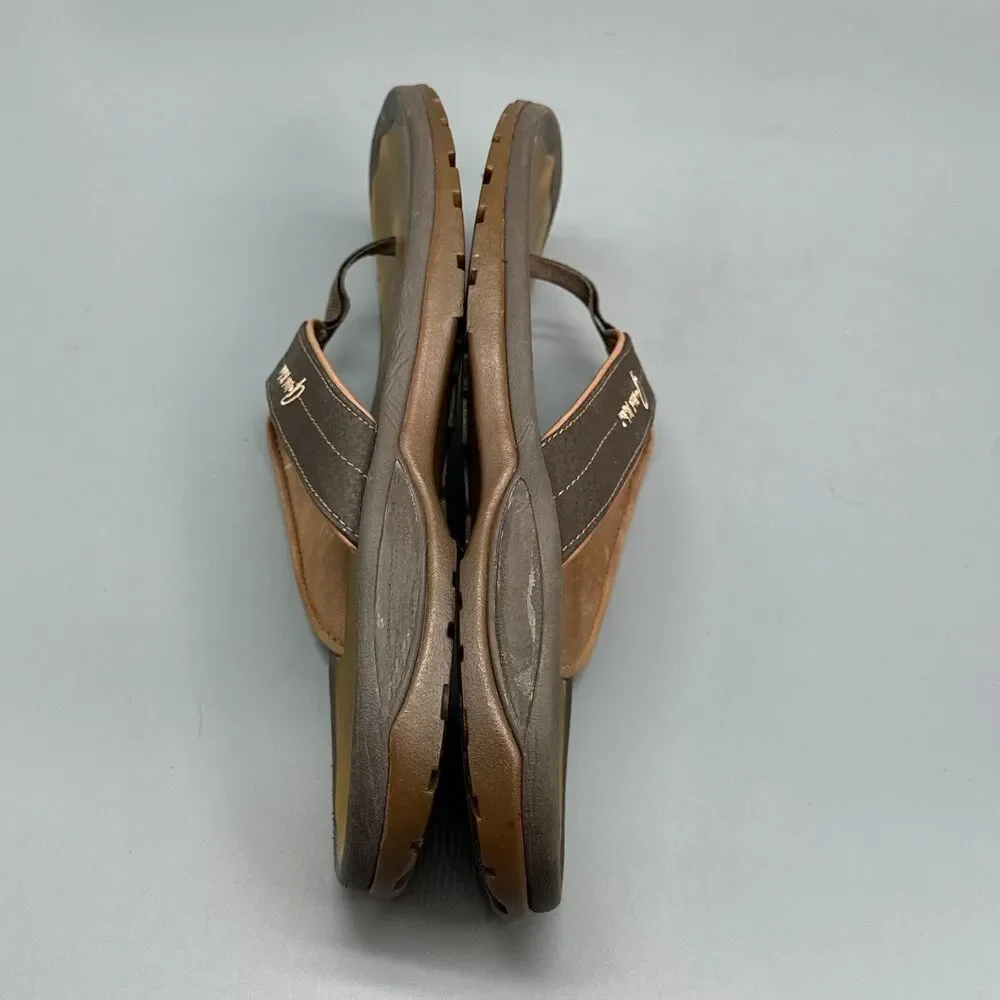 Olukai Ohana Womens 8 Brown Flip-Flop Sandals Slip-On Thong Lightweight Casual